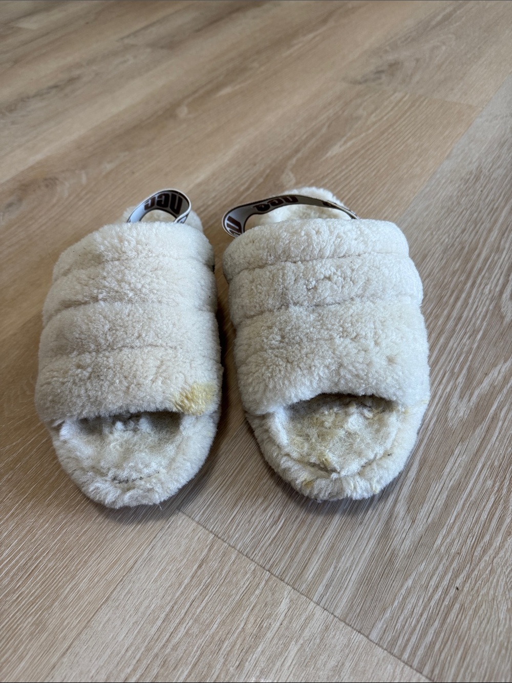 UGG Cream Plush Slide Slippers